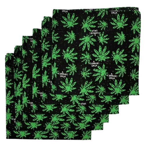 Cannabis Marijuana Bandanas 6 Pack 22" x 22" - 100% Cotton