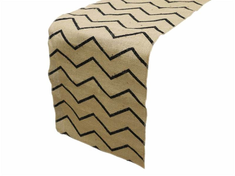 Chevron Burlap Table Runner - 14" x 108"