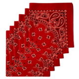 Made in the USA Paisley  Bandanas - 6 Pack, 22" x 22", 100% Cotton