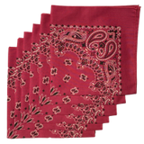 Made in the USA Paisley  Bandanas - 6 Pack, 22" x 22", 100% Cotton