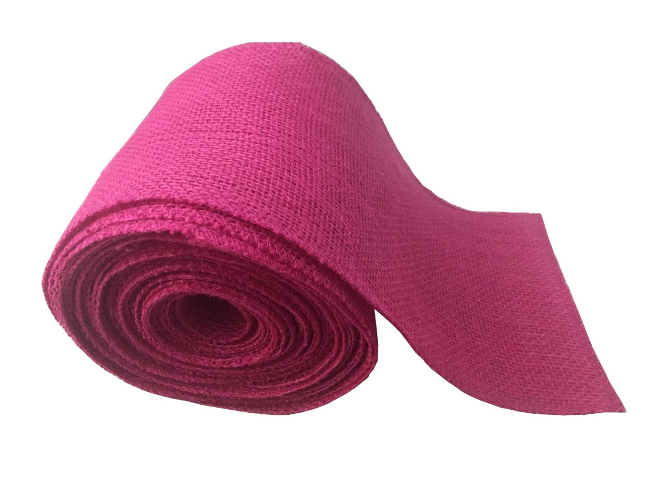 6" Fuchsia Burlap Ribbon - 10 Yards (Serged) Made in USA