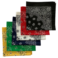 Made in the USA Assorted Paisley  Bandanas -6 Pack, 22" x 22", 100% Cotton Additional