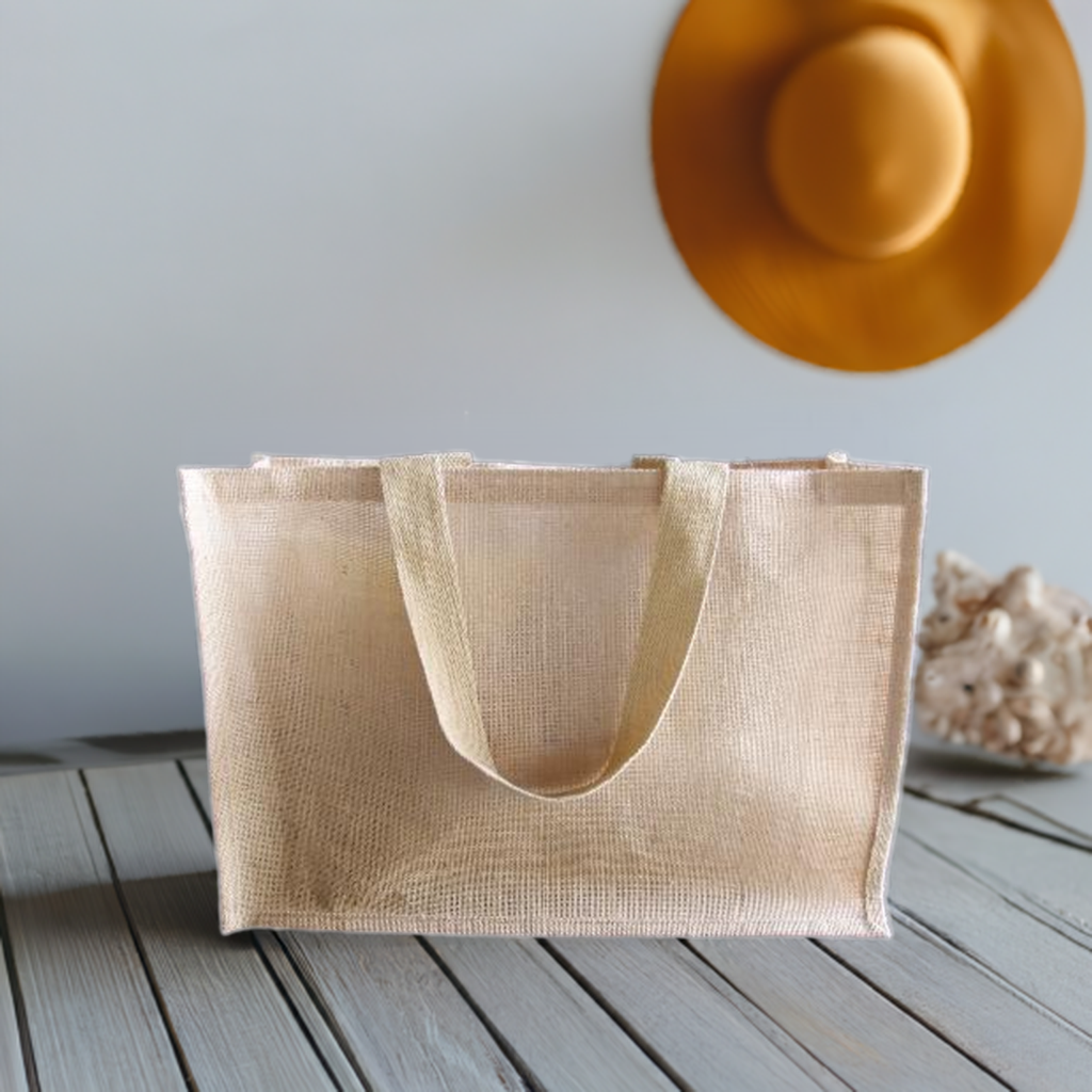 Large Burlap Tote Shopping Bag