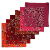 Made in the USA Assorted Paisley  Bandanas -6 Pack, 22" x 22", 100% Cotton Additional