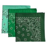 Made in the USA Assorted Paisley  Bandanas -3 Pack, 22" x 22", 100% Cotton Additional