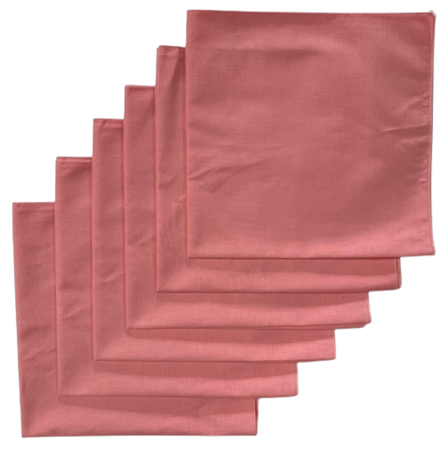 Made in the USA Solid Pink Bandanas 6 Pk, 22" x 22" Cotton