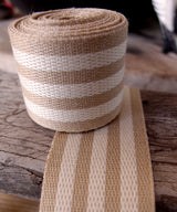 Striped Faux Burlap Ribbon