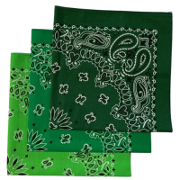 Made in the USA Assorted Paisley  Bandanas -3 Pack, 22" x 22", 100% Cotton Additional