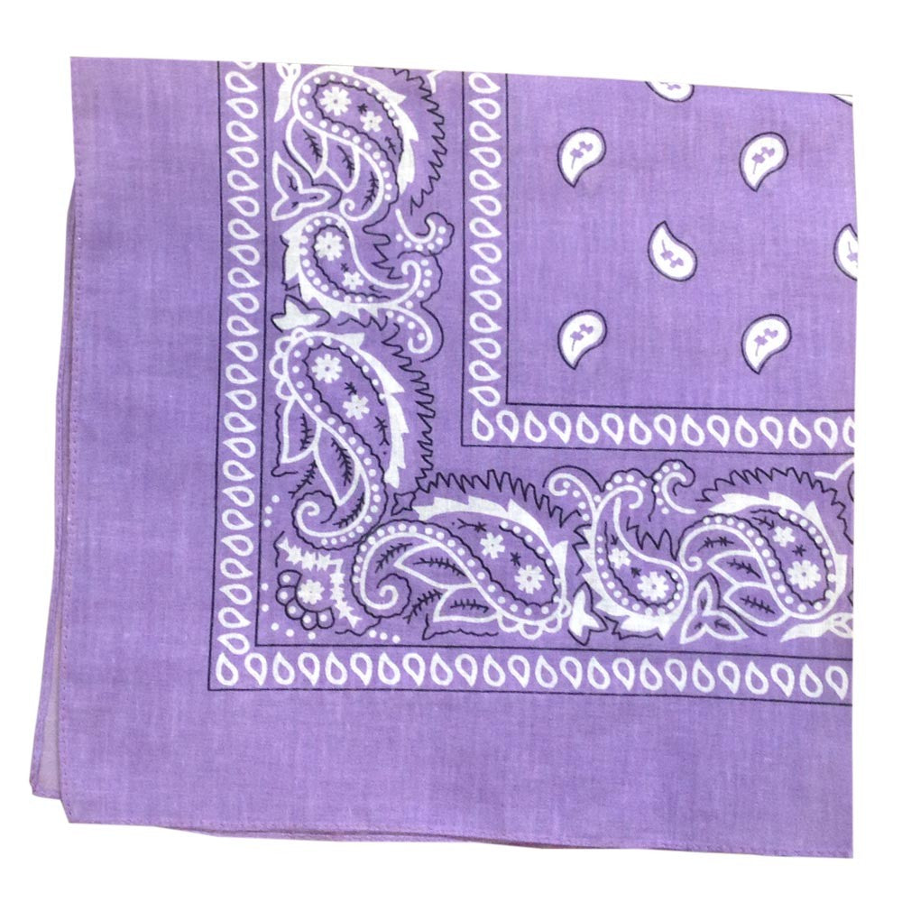 Lavender Paisley Bandana 22" x 22" 100% Cotton