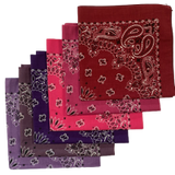 Made in the USA Assorted Paisley  Bandanas -6 Pack, 22" x 22", 100% Cotton Additional