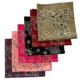 Made in the USA Assorted Paisley  Bandanas -6 Pack, 22" x 22", 100% Cotton Additional