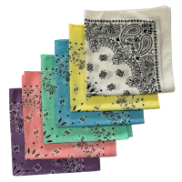 Made in the USA Assorted Paisley  Bandanas -6 Pack, 22" x 22", 100% Cotton Additional