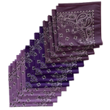 Made in the USA Assorted Paisley  Bandanas - 12 Pack, 22" x 22", 100% Cotton