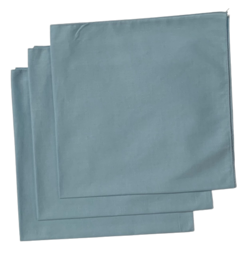 Made in the USA Solid Light Blue Bandanas 3 Pk, 22" x 22" Cotton