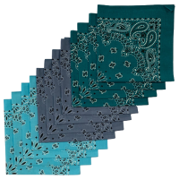 Made in the USA Assorted Paisley  Bandanas - 12 Pack, 22" x 22", 100% Cotton