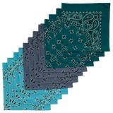 Made in the USA Assorted Paisley  Bandanas - 12 Pack, 22" x 22", 100% Cotton