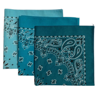 Made in the USA Assorted Paisley  Bandanas -3 Pack, 22" x 22", 100% Cotton Additional