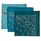 Made in the USA Assorted Paisley  Bandanas -3 Pack, 22" x 22", 100% Cotton Additional