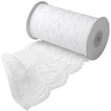 5 1/2" x 10 Yd White Lace Ribbon