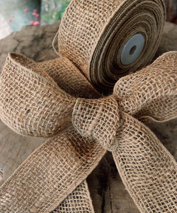 2" Wired Natural Ribbon - 10 Yards