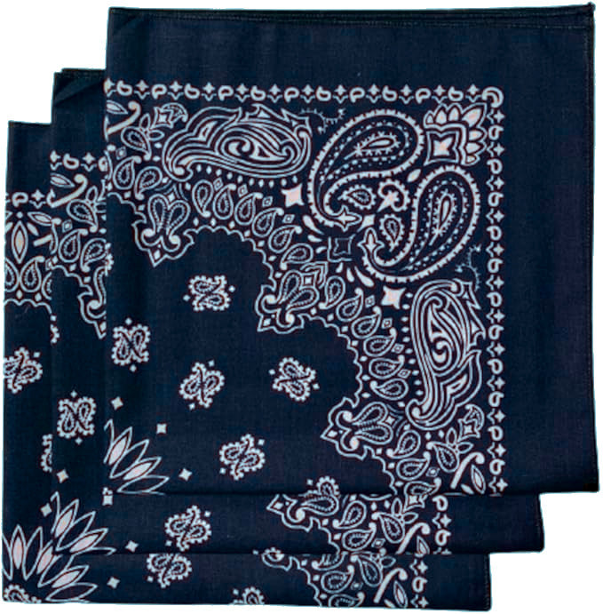 Made in the USA Paisley  Bandanas - 3 Pack, 22" x 22", 100% Cotton