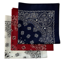 Made in the USA Assorted Paisley  Bandanas -3 Pack, 22" x 22", 100% Cotton Additional