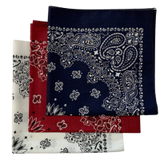 Made in the USA Assorted Paisley  Bandanas -3 Pack, 22" x 22", 100% Cotton Additional