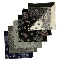 Made in the USA Assorted Paisley  Bandanas -6 Pack, 22" x 22", 100% Cotton Additional