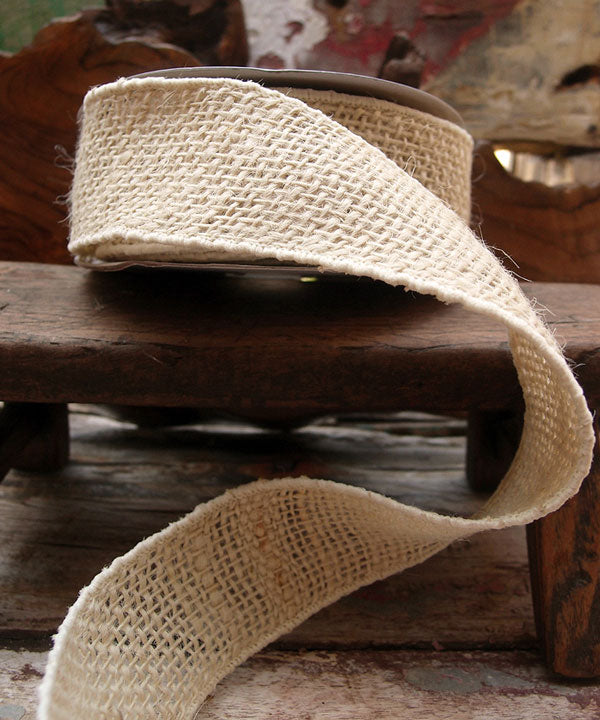 Wired Edge Burlap Ribbon