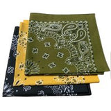 Made in the USA Assorted Paisley  Bandanas -3 Pack, 22" x 22", 100% Cotton Additional