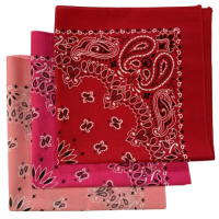 Made in the USA Assorted Paisley  Bandanas -3 Pack, 22" x 22", 100% Cotton Additional