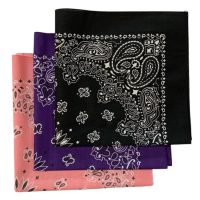 Made in the USA Assorted Paisley  Bandanas -3 Pack, 22" x 22", 100% Cotton Additional