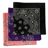 Made in the USA Assorted Paisley  Bandanas -3 Pack, 22" x 22", 100% Cotton Additional