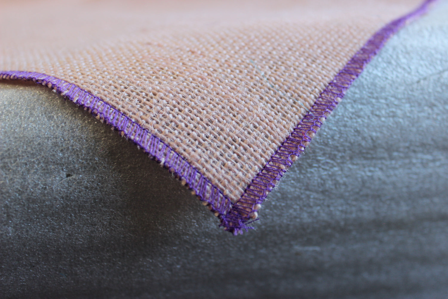 Colored Napkins -Peach with Purple Edge