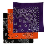 Made in the USA Assorted Paisley  Bandanas -3 Pack, 22" x 22", 100% Cotton Additional