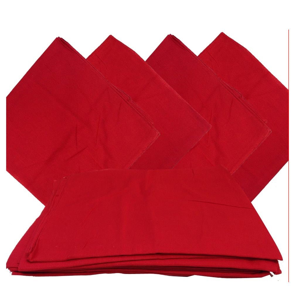 Red Bandanas - Solid Color 22" X 22" (12 Pack)