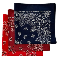 Made in the USA Assorted Paisley  Bandanas -3 Pack, 22" x 22", 100% Cotton Additional