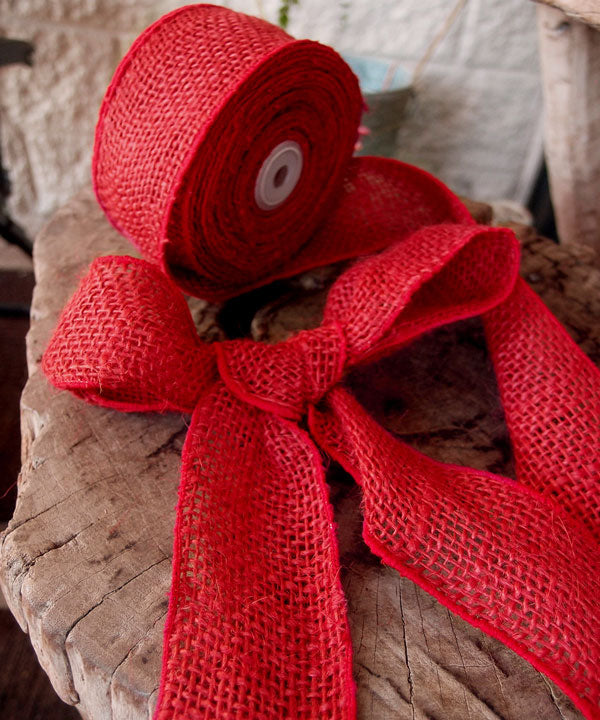 Wired Edge Burlap Ribbon