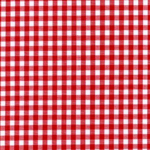 54" Red Gingham Vinyl with Felt Back - By The Yard