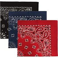 Made in the USA Assorted Paisley  Bandanas -3 Pack, 22" x 22", 100% Cotton Additional