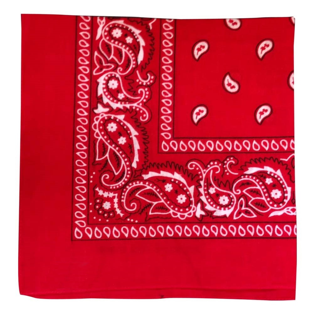 Red Paisley Bandana - 22" x 22" (100% cotton)