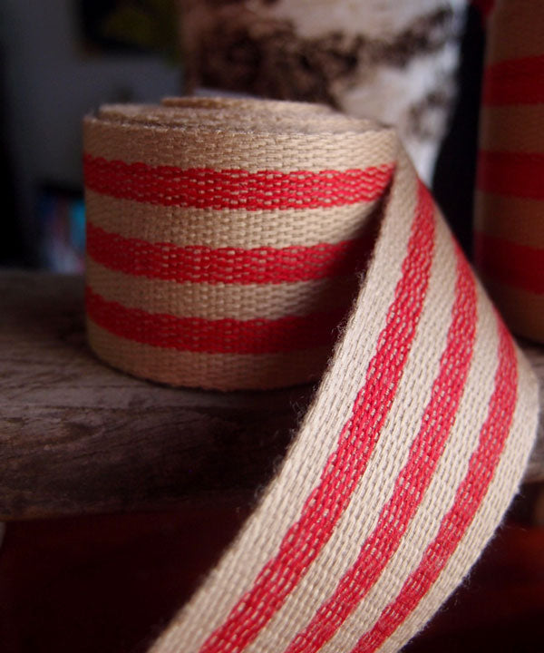 Striped Faux Burlap Ribbon