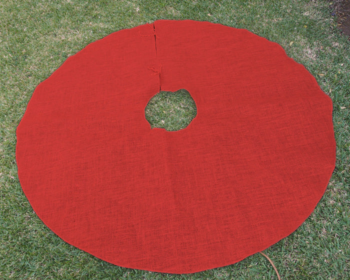 Red Burlap Tree Skirt - 60"