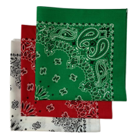 Made in the USA Assorted Paisley  Bandanas -3 Pack, 22" x 22", 100% Cotton Additional