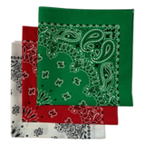 Made in the USA Assorted Paisley  Bandanas -3 Pack, 22" x 22", 100% Cotton Additional