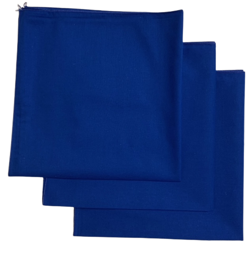 Made in the USA Solid Blue Bandanas 3 Pk, 22" x 22" Cotton