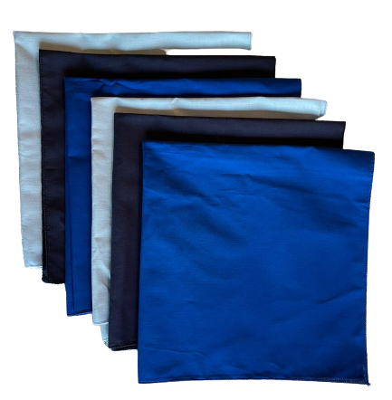 USA Made Solid Color Bandanas Royal Blue, Navy, Light Blue 22"