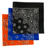 Made in the USA Assorted Paisley  Bandanas -3 Pack, 22" x 22", 100% Cotton Additional