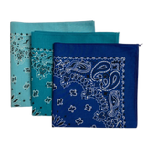 Made in the USA Assorted Paisley  Bandanas -3 Pack, 22" x 22", 100% Cotton Additional