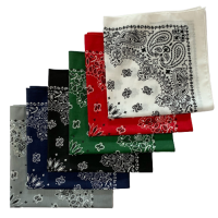 Made in the USA Assorted Paisley  Bandanas -6 Pack, 22" x 22", 100% Cotton Additional